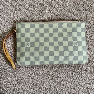 Authentic Louis Vuitton wristlet pouch in Damier Azur
